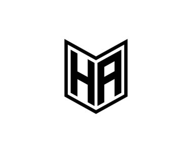 HA logo tasarım vektör şablonu. HA