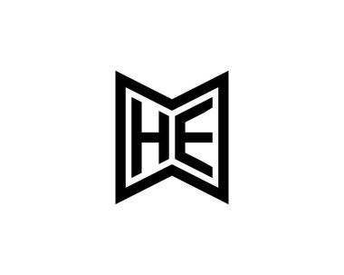 He logo tasarım vektör şablonu. Merhaba.