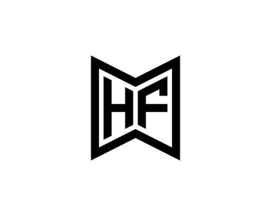 HF logo tasarım vektör şablonu. HF