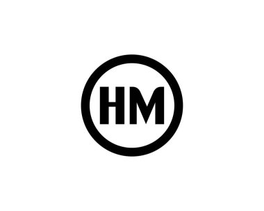 HM logo tasarım vektör şablonu. HM