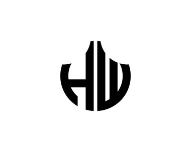HW logo tasarım vektör şablonu. HW