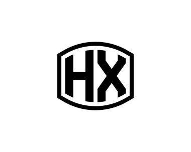 HX logo tasarım vektör şablonu. HX