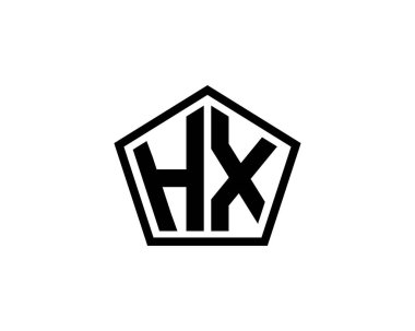 HX logo tasarım vektör şablonu. HX