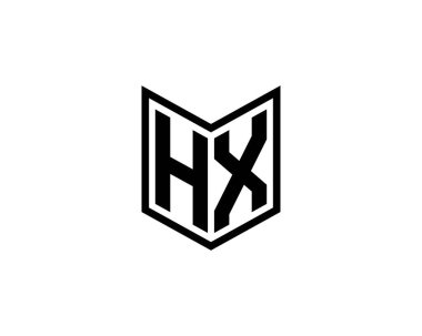 HX logo tasarım vektör şablonu. HX