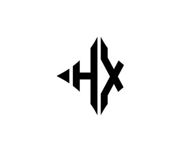 HX logo tasarım vektör şablonu. HX
