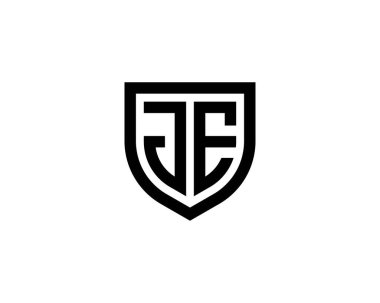 JE logo tasarım vektör şablonu. JE