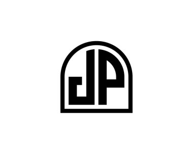 JP logo tasarım vektör şablonu. JP