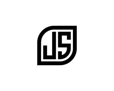 JS logo tasarım vektör şablonu. JS