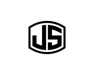 JS logo tasarım vektör şablonu. JS