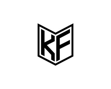 KF Logo tasarım vektör şablonu. KF