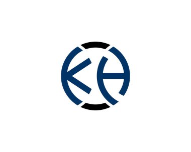 KH logo tasarım vektör şablonu. KH