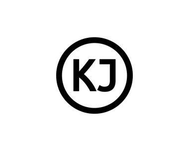 KJ logo tasarım vektör şablonu. KJ