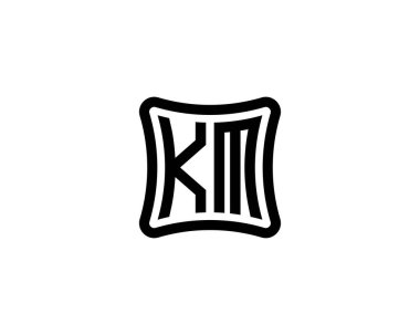 KM logo tasarım vektör şablonu. KM