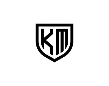 KM logo tasarım vektör şablonu. KM