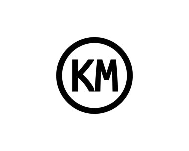 KM logo tasarım vektör şablonu. KM