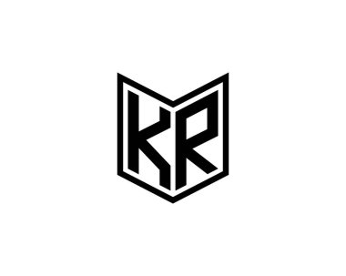 KR logo tasarım vektör şablonu. KR