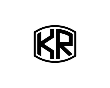 KR logo tasarım vektör şablonu. KR