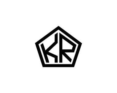 KR logo tasarım vektör şablonu. KR