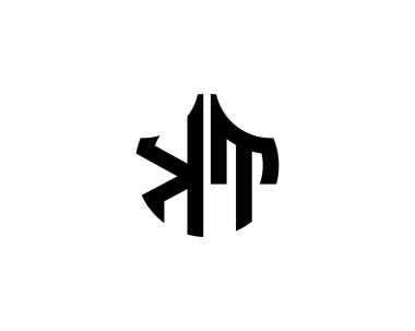 KT logo tasarım vektör şablonu. KT