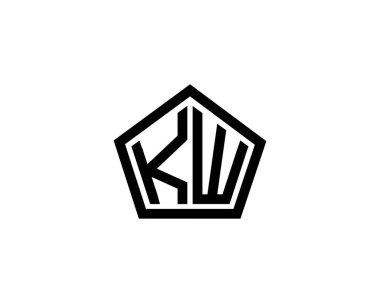 KW logo tasarım vektör şablonu. KW