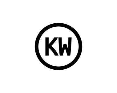 KW logo tasarım vektör şablonu. KW