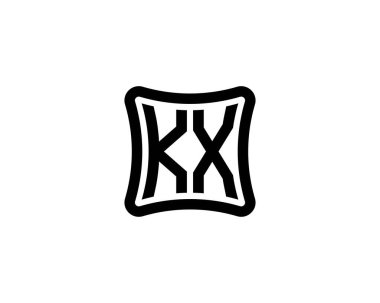 KX logo tasarım vektör şablonu. KX