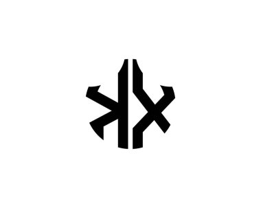KX logo tasarım vektör şablonu. KX