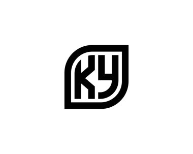 KY logo tasarım vektör şablonu. KY