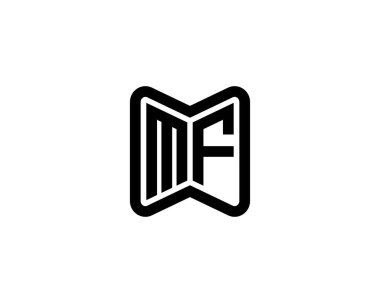 MF logo tasarım vektör şablonu. MF