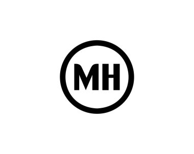 MH logo tasarım vektör şablonu. MH