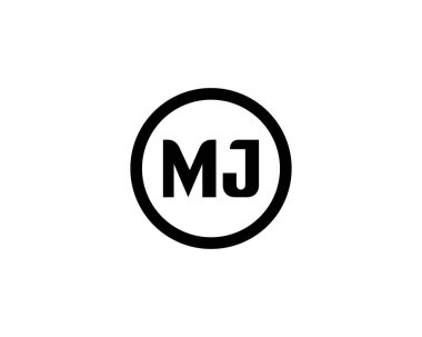 MJ logo tasarım vektör şablonu. MJ