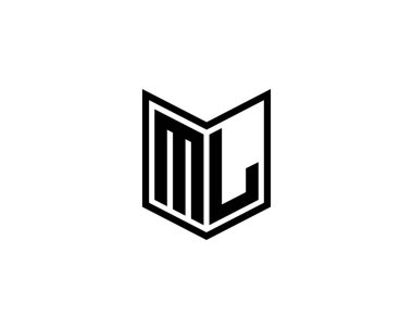 ML logo tasarım vektör şablonu. ML