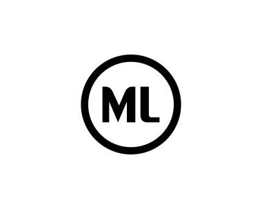 ML logo tasarım vektör şablonu. ML