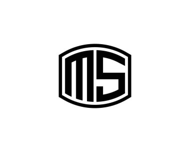 MS logo tasarım vektör şablonu. MS