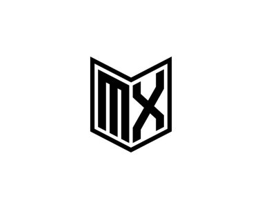 MX logo tasarım vektör şablonu. MX