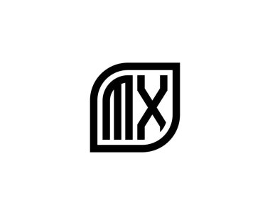 MX logo tasarım vektör şablonu. MX