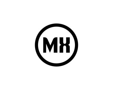 MX logo tasarım vektör şablonu. MX