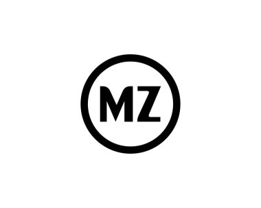 MZ logo tasarım vektör şablonu. MZ