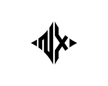 NX logo tasarım vektör şablonu. NX