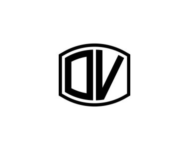 OV logo tasarım vektör şablonu. OV