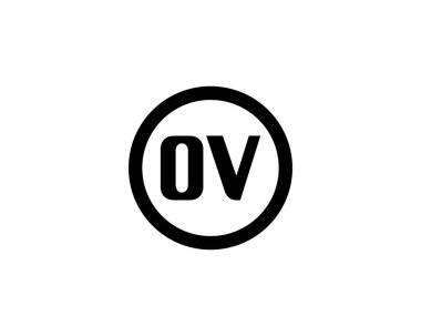 OV logo tasarım vektör şablonu. OV