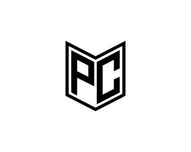 PC logo tasarım vektör şablonu. PC