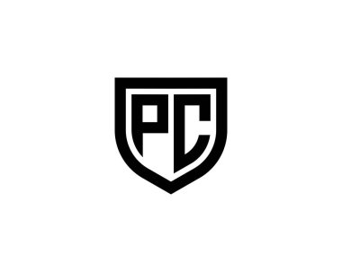 PC logo tasarım vektör şablonu. PC