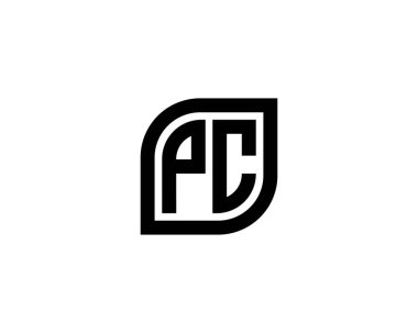 PC logo tasarım vektör şablonu. PC