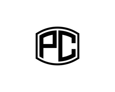 PC logo tasarım vektör şablonu. PC