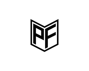 PF logo tasarım vektör şablonu. PF