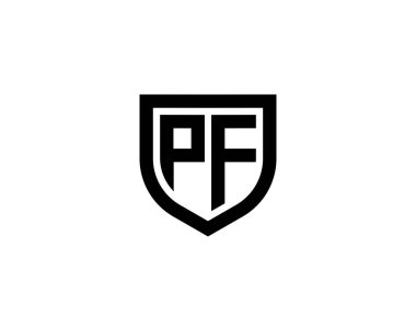 PF logo tasarım vektör şablonu. PF