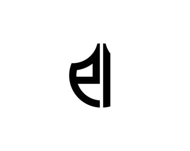 PI logo tasarım vektör şablonu. PI