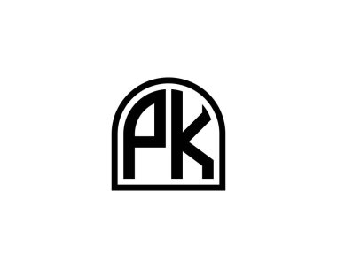 PK logo tasarım vektör şablonu. PK