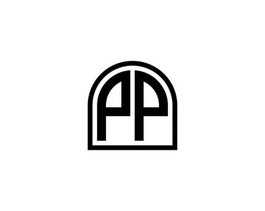 PP logo tasarım vektör şablonu. PP
